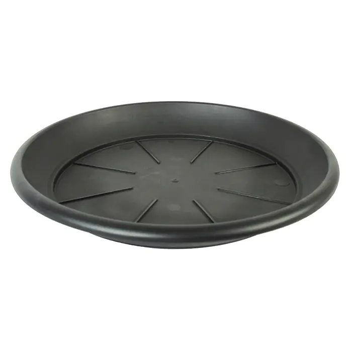 Nature Onderzetter voor bloempot - Diameter: 39 cm, Kunststof, Zwart - Diagonaal zicht