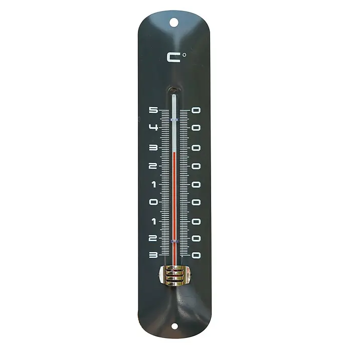 Nature Buitenthermometer - Hoogte: 30 cm, Metaal, Antraciet - Vooraanzicht