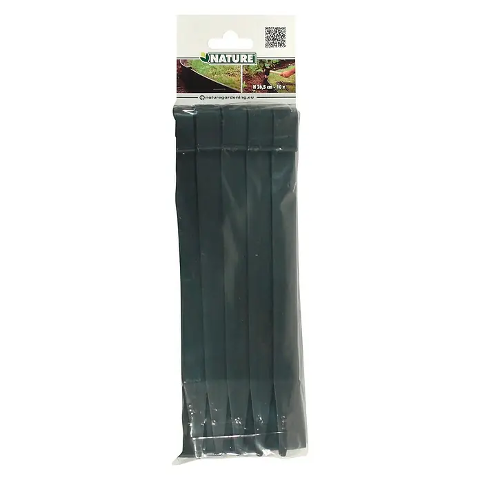Nature Borderrand Pennen - 10 stk., Polyetheen (PE), Zwart - Vooraanzicht