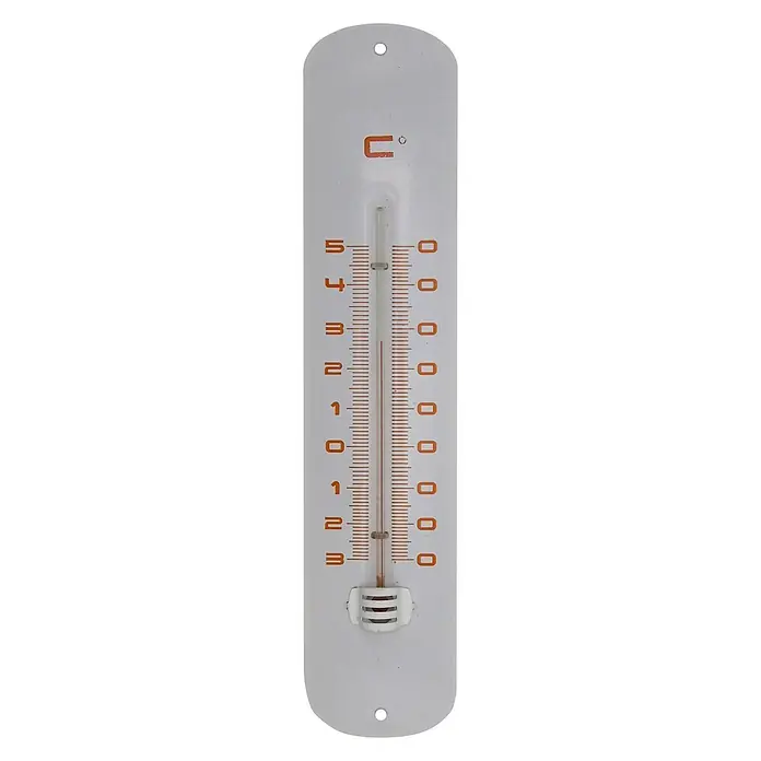 Nature Buitenthermometer - Hoogte: 30 cm, Metaal, Wit - Vooraanzicht