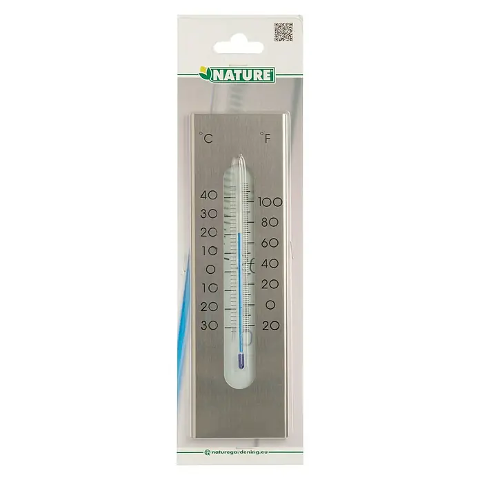Nature Buitenthermometer - Hoogte: 23 cm, Aluminium - Vooraanzicht