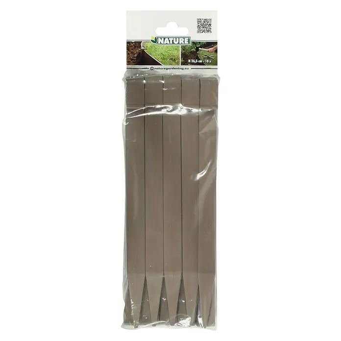 Nature Borderrand Pennen - 10 stk., Polyetheen (PE), Taupe - Vooraanzicht