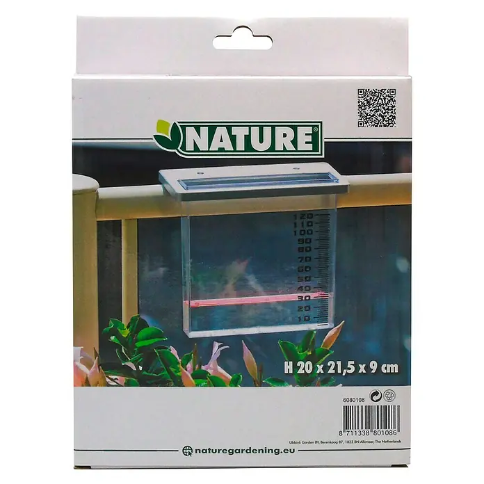 Nature Regenmeter balkon - Analoog, Hoogte: 26,5 cm - Vooraanzicht