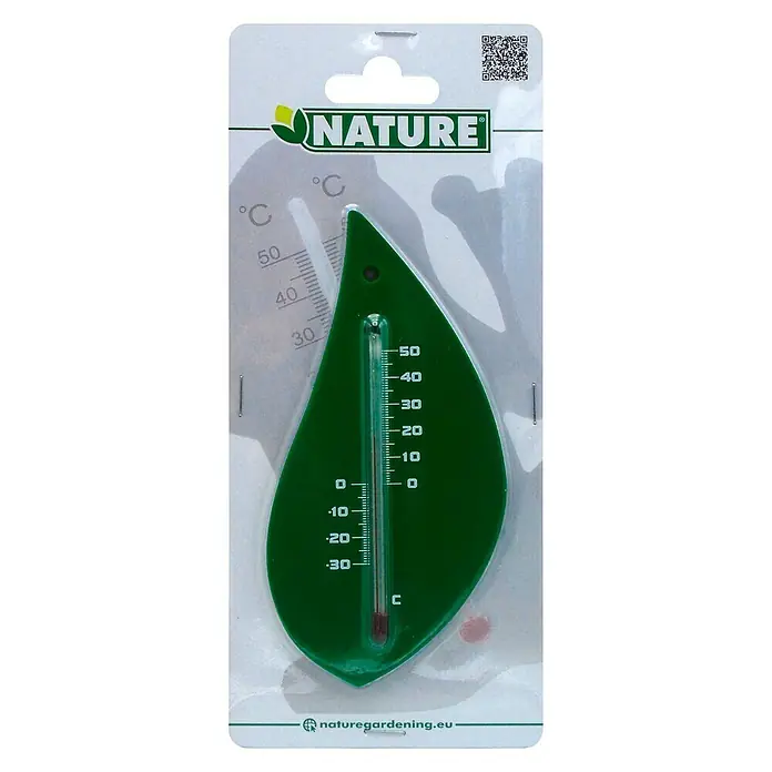 Nature Buitenthermometer Boomblad - Hoogte: 23 cm, Kunststof - Vooraanzicht