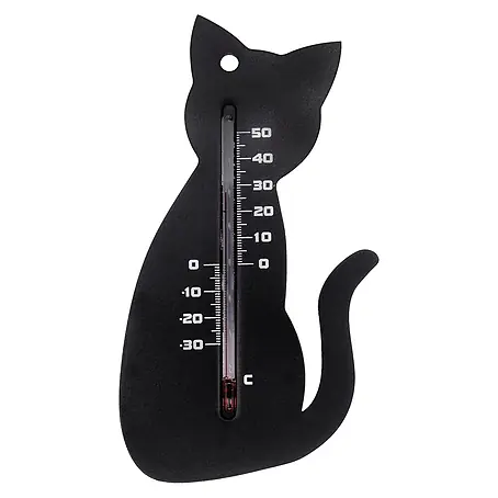 Nature  Buitenthermometer zwarte kat