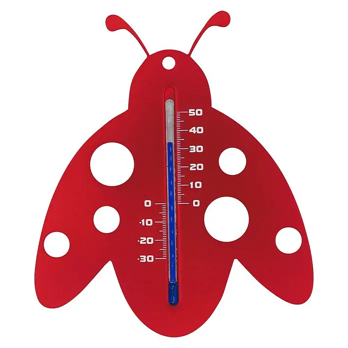 Nature Buitenthermometer Lieveheersbeestje - Hoogte: 23 cm, Kunststof - Vooraanzicht