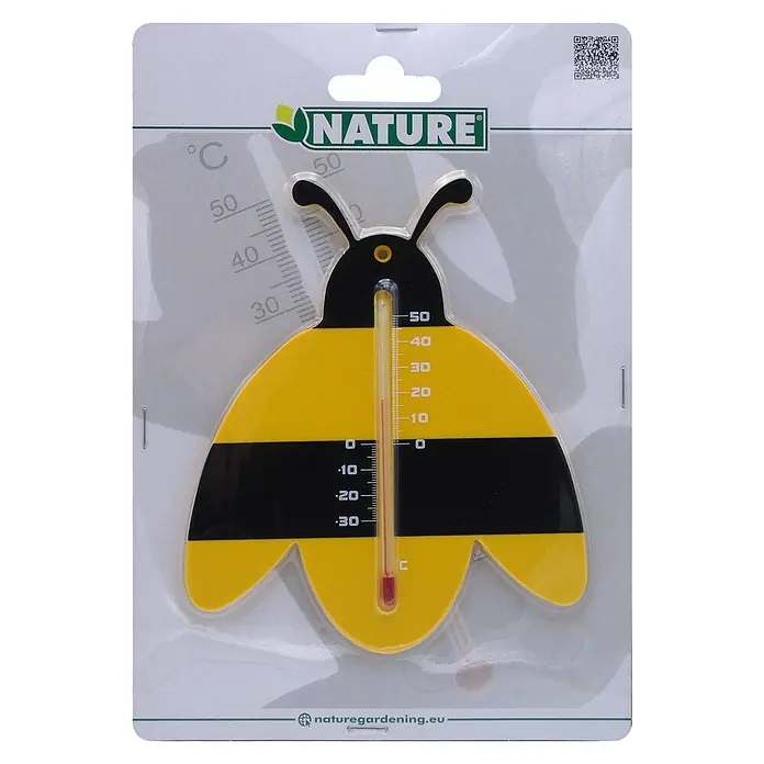Nature Buitenthermometer Bij - Hoogte: 23 cm, Kunststof - Vooraanzicht