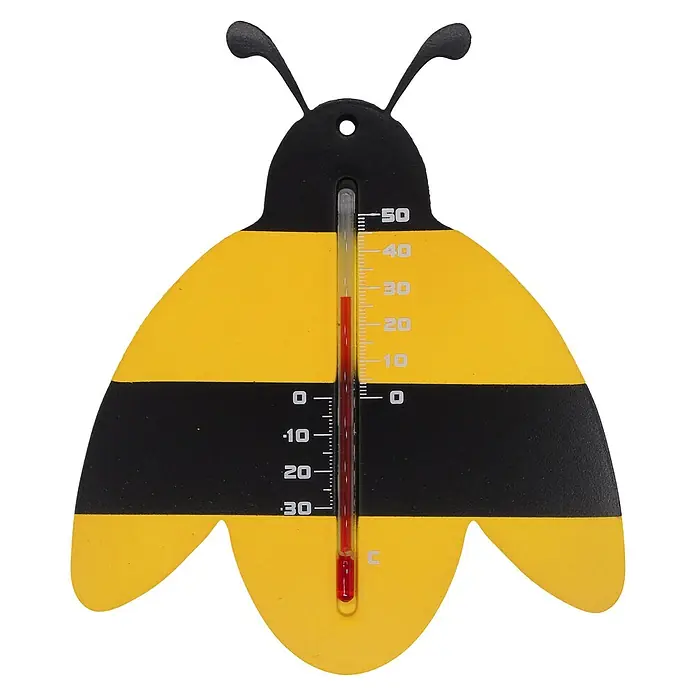 Nature Buitenthermometer Bij - Hoogte: 23 cm, Kunststof - Vooraanzicht