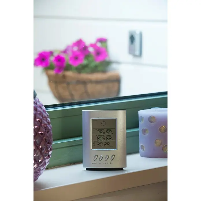 Nature Weerstation - Digitaal, Zilver, 7,3 x 11,5 x 18 cm - Sfeeropname