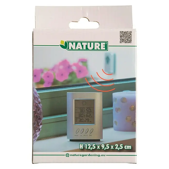 Nature Weerstation - Digitaal, Zilver, 7,3 x 11,5 x 18 cm - Vooraanzicht