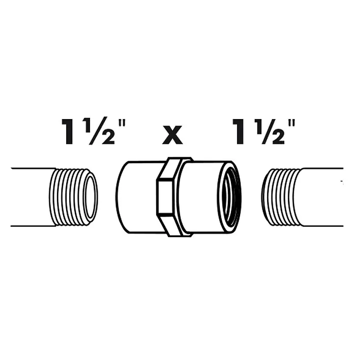 Ubbink Verloopsok - 1½″, Kunststof - Blauwdruk