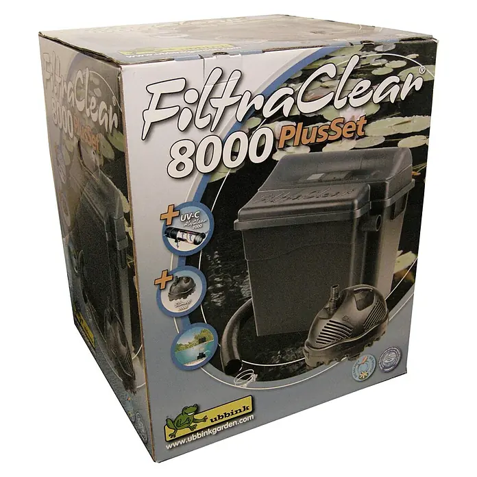 Ubbink Vijverfilter FiltraClear® 8000 plusset - Type: 3-kamerfilter, Waterdoorvoer per uur: 2.000 l - Diagonaal zicht