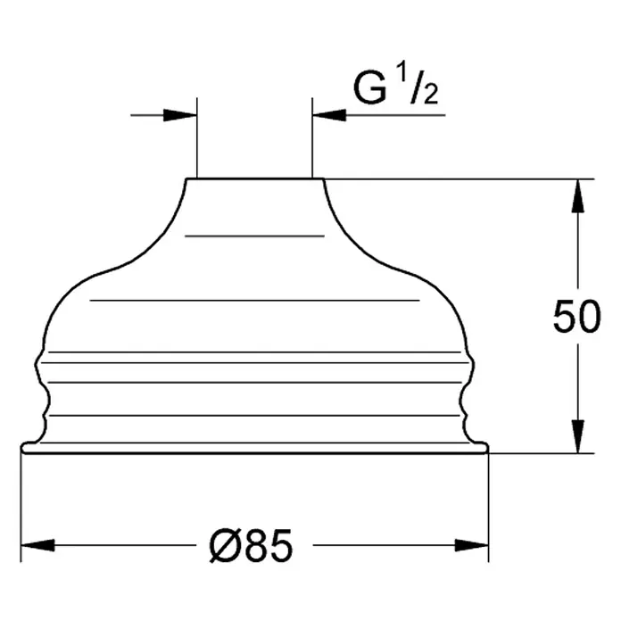 Grohe Kopfbrause Relexa Plus - Durchmesser: 8,5 cm, Anzahl Funktionen: 1 Stk., Chrom - Vorderansicht