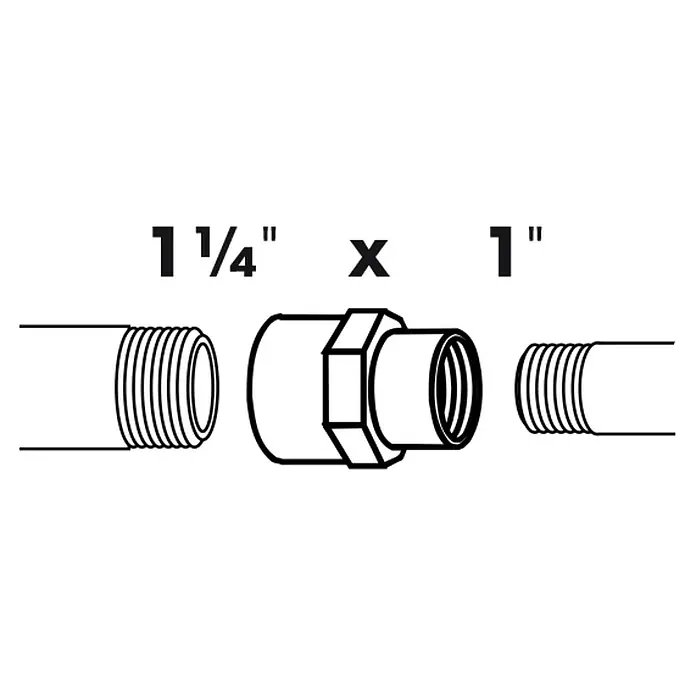 Ubbink Verloopsok - 1 ", 1 ¼", Kunststof - Blauwdruk