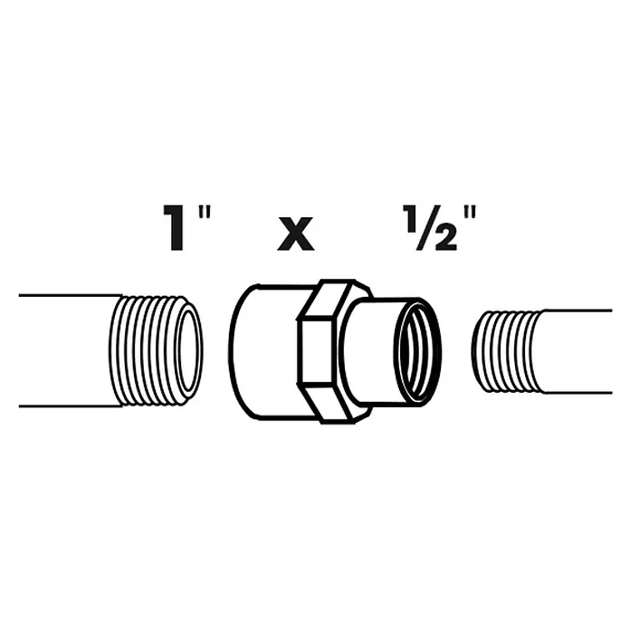 Ubbink Verloopsok - 1 ", ½″, Kunststof - Blauwdruk