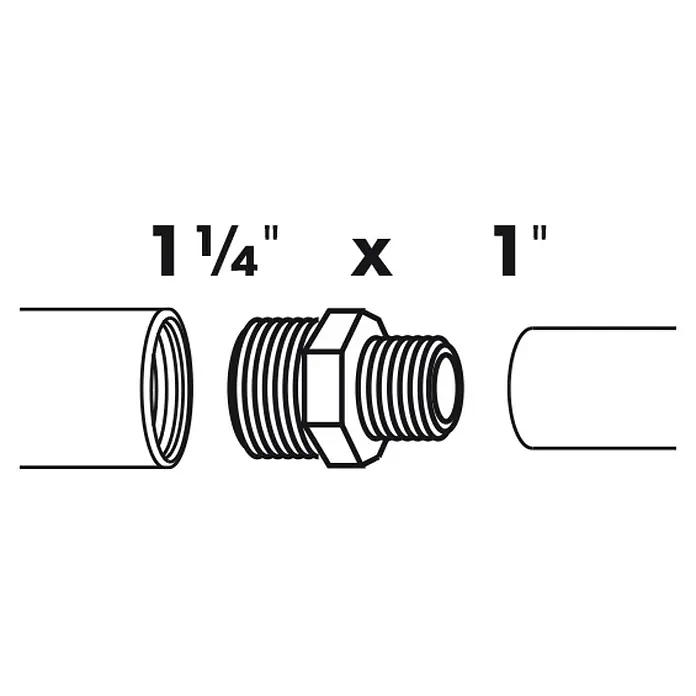 Ubbink Verloopnippel - 1 ", 1 ¼" - Blauwdruk