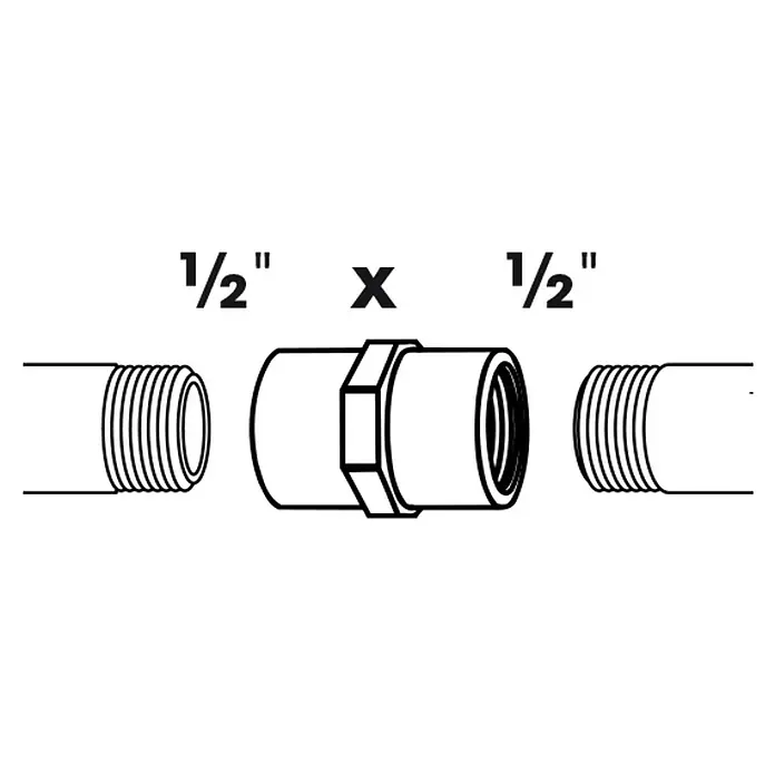 Ubbink Verloopsok - ½″, Kunststof - Blauwdruk