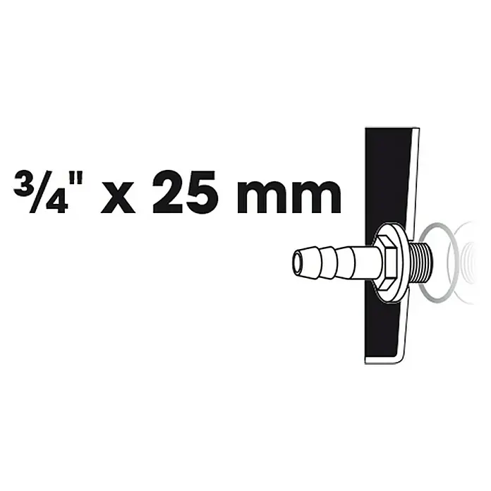 Ubbink Slangkoppeling-verbindingsstuk tule - ¾", Diameter: 25 mm - Blauwdruk