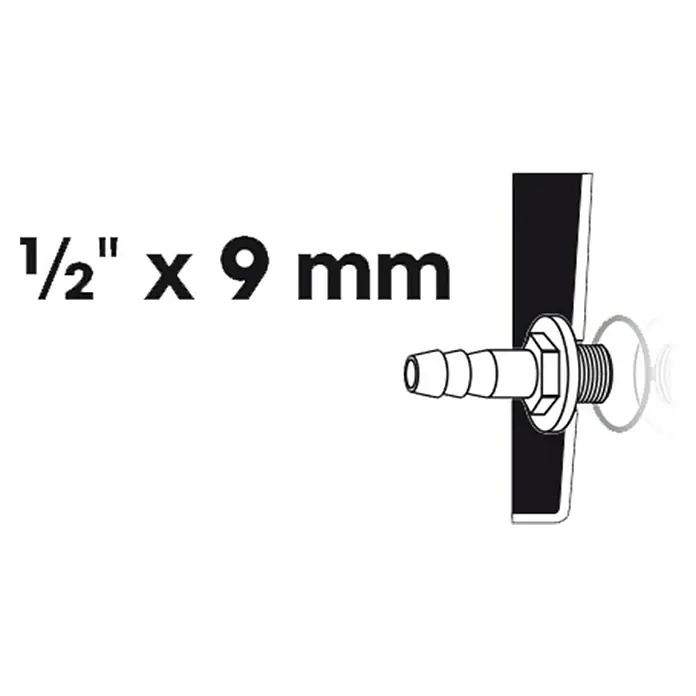 Ubbink Slangkoppeling-verbindingsstuk tule - ½″, Diameter: 9 mm - Blauwdruk