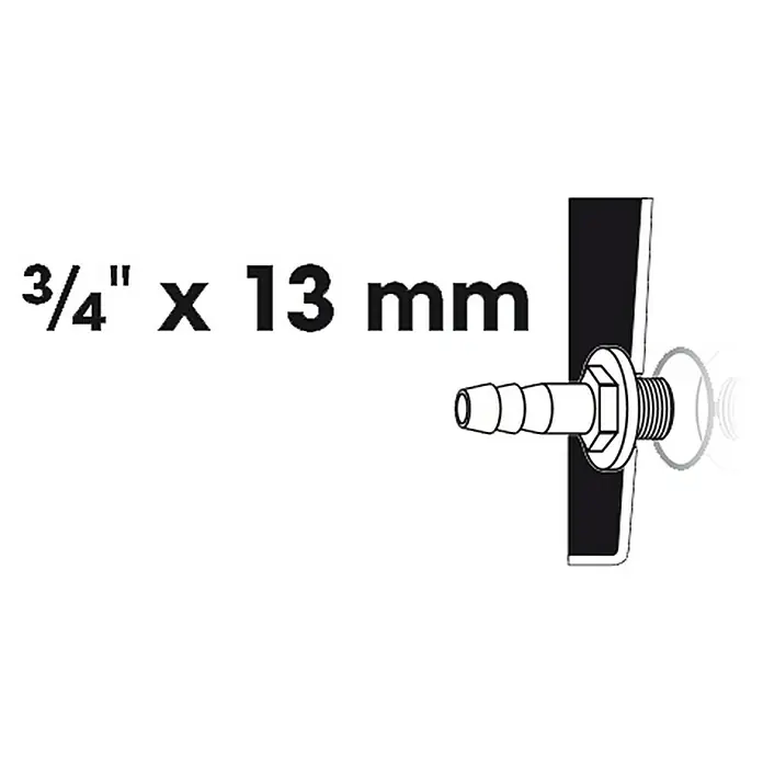 Ubbink Slangkoppeling-verbindingsstuk tule - ¾", Diameter: 13 mm - Blauwdruk