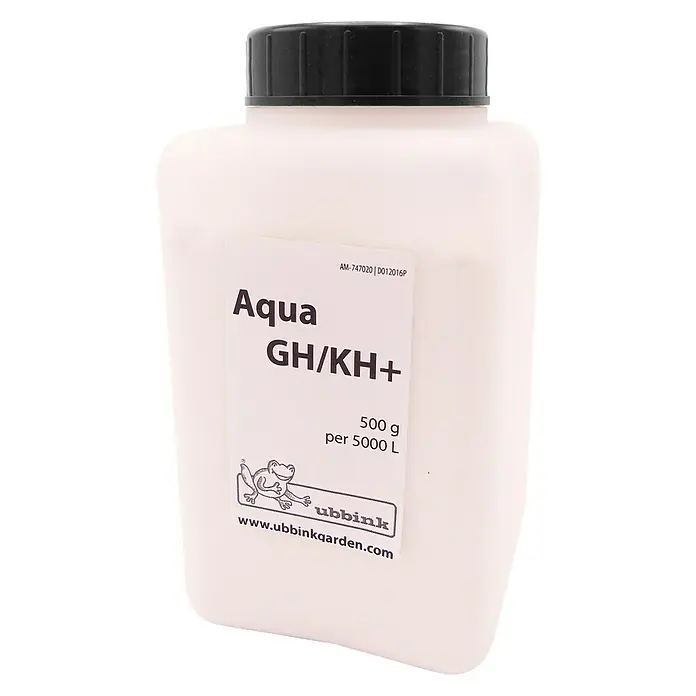 Ubbink Vijveronderhoudsmiddel Aqua GH/KH+ - 500 g, Inhoud voldoende voor ca.: 5.000 l - Diagonaal zicht