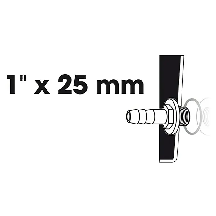 Ubbink Slangkoppeling-verbindingsstuk tule - 1″, Diameter: 25 mm - Blauwdruk