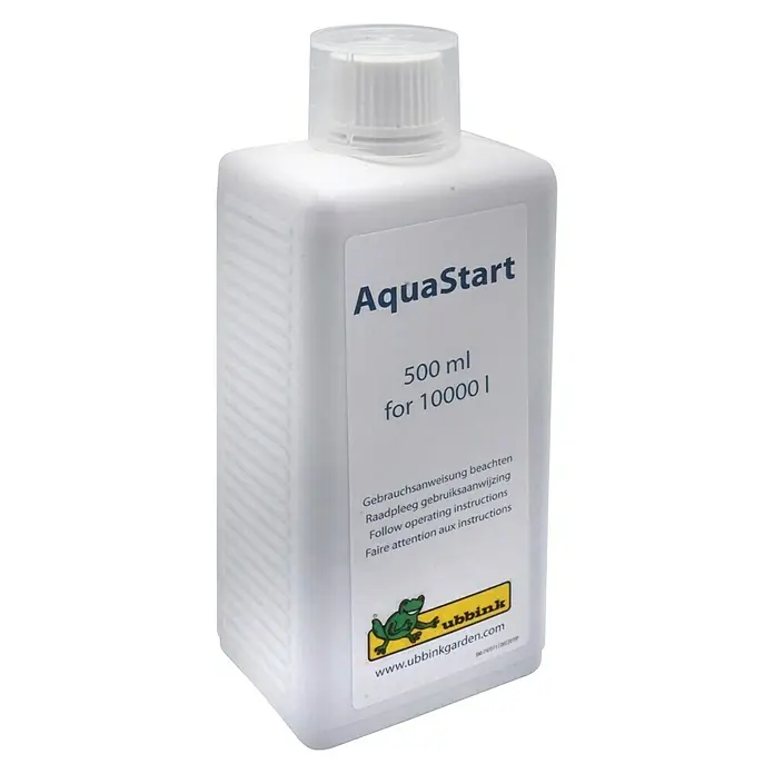 Ubbink Vijveronderhoudsmiddel Aqua Start - 500 ml, Inhoud voldoende voor ca.: 10.000 l - Diagonaal zicht