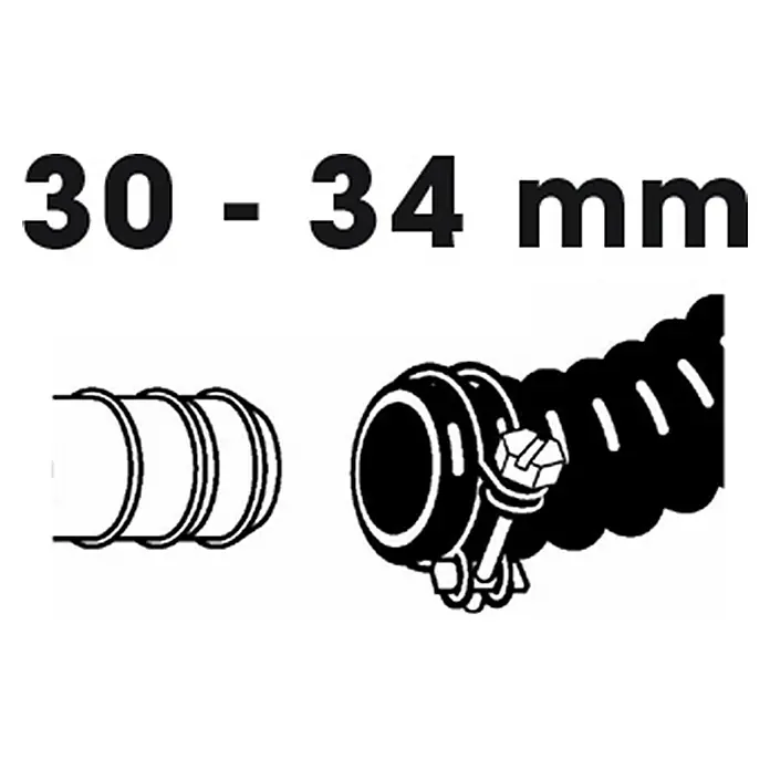 Ubbink Slangklemmen Ø 30 - 34 mm - Diameter: 34 mm, Staal - Blauwdruk