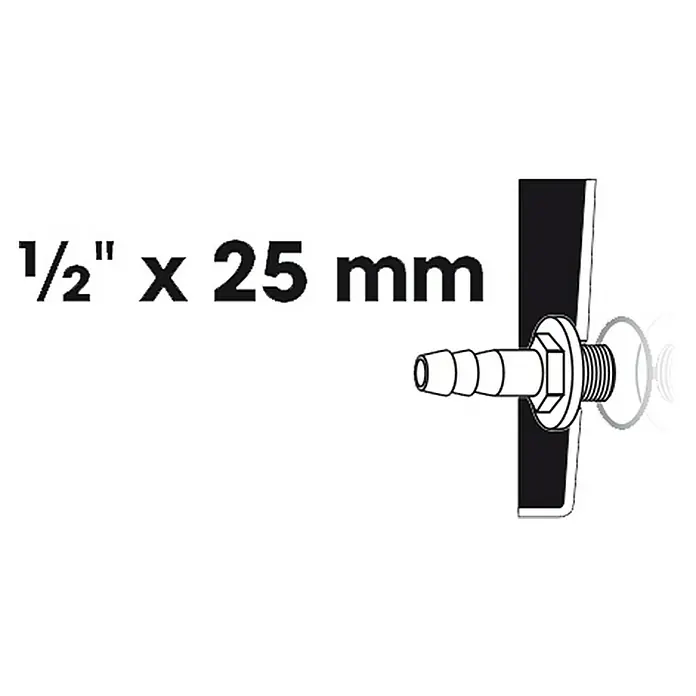Ubbink Slangkoppeling-verbindingsstuk tule - ½″, Diameter: 25 mm - Blauwdruk