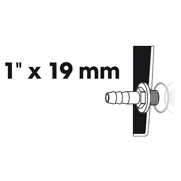 Ubbink Slangkoppeling-verbindingsstuk tule - 1″, Diameter: 19 mm - Blauwdruk
