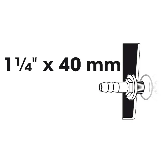 Ubbink Slangkoppeling-verbindingsstuk tule - 1½″, Diameter: 40 mm - Blauwdruk