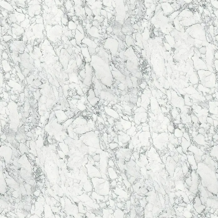 Resopal Premium Fensterbank nach Maß - Marmo Bianco, Max. Zuschnittsmaß: 365 cm, Mit Blende, Breite: 23 cm - Ansicht von oben