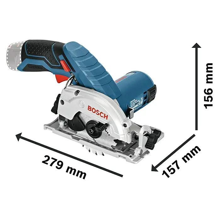 Bosch Professional Akku-Handkreissäge GKS 12V-26 - 12 V, Li-Ionen, Ohne Akku, Sägeblatt: Ø 85 mm, 1.400 U/min - Skizze