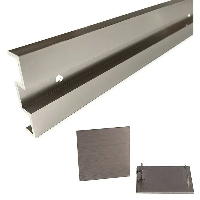 Diamond Doors Abstands-Set Linea 60 - 2.000 x 12,5 mm, Edelstahloptik, Passend für: Diamond Doors Glasschiebetür-Beschlag Linea 60 - Detailaufnahme