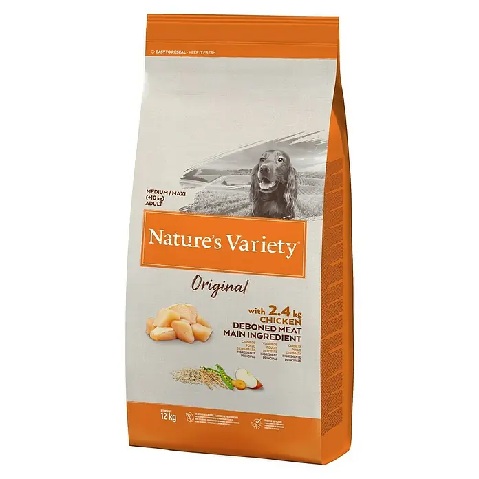 Nature's Variety Pienso seco para perros Original Medium/Max - 12 kg, Pollo - Vista angular