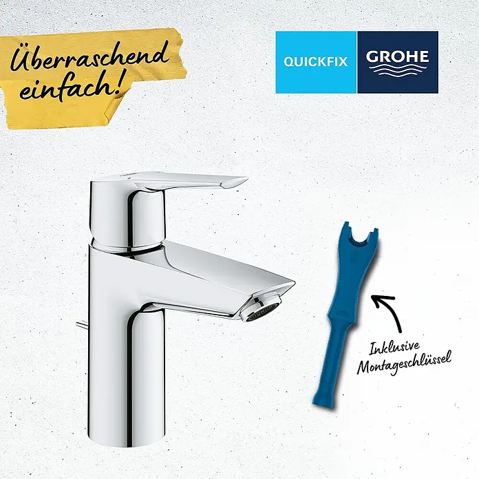 Grohe Start Waschtischarmatur QuickFix - Chrom, Glänzend - Anwendungsbeispiel