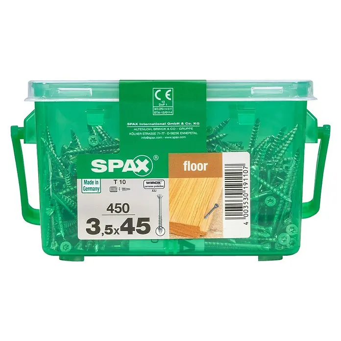 Spax Dielenschraube - WIROX Oberfläche, 450 Stk., Teilgewinde - Vorderansicht