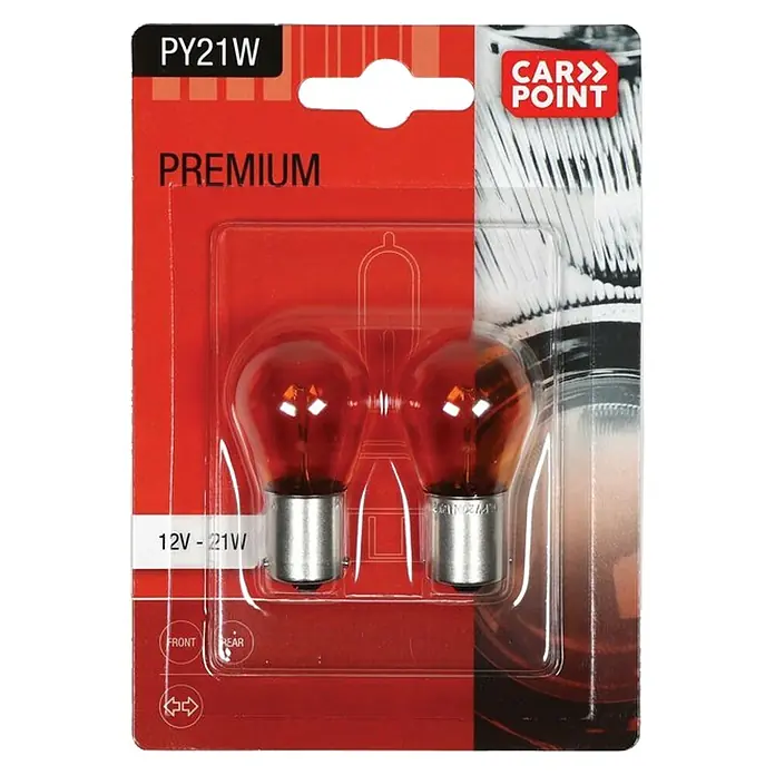 Carpoint Signaal- en binnenverlichting Premium PY21W oranje - 12 V, 21 W, 2 st. - Vooraanzicht