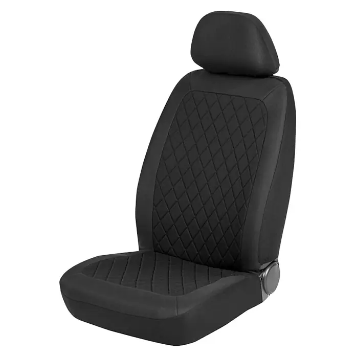 Carpoint Set autostoelhoezen Nice - 4-delig, Zwart, Geschikt voor: Voorstoelen - Diagonaal zicht