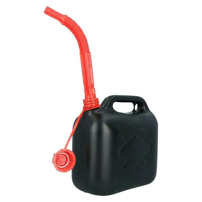 Carpoint Benzine jerrycan Zwart - 5 l, Kunststof - Diagonaal zicht