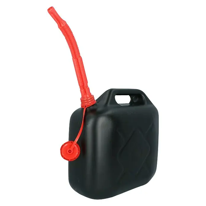 Carpoint Benzine jerrycan Zwart - 10 l, Kunststof - Diagonaal zicht