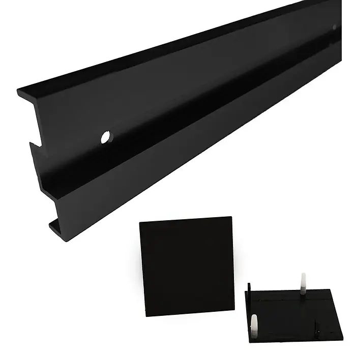 Diamond Doors Black Edition Abstands-Set Linea 40 - Schwarz, Passend für: Diamond Doors Glasschiebetür-Beschlag Linea 40 - Detailaufnahme