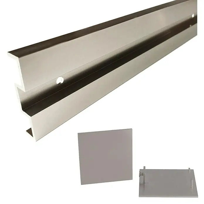 Diamond Doors Abstands-Set Linea 40 - 1.900 x 18,5 mm, Aluminium, Passend für: Diamond Doors Glasschiebetür-Beschlag Linea 40 - Detailaufnahme