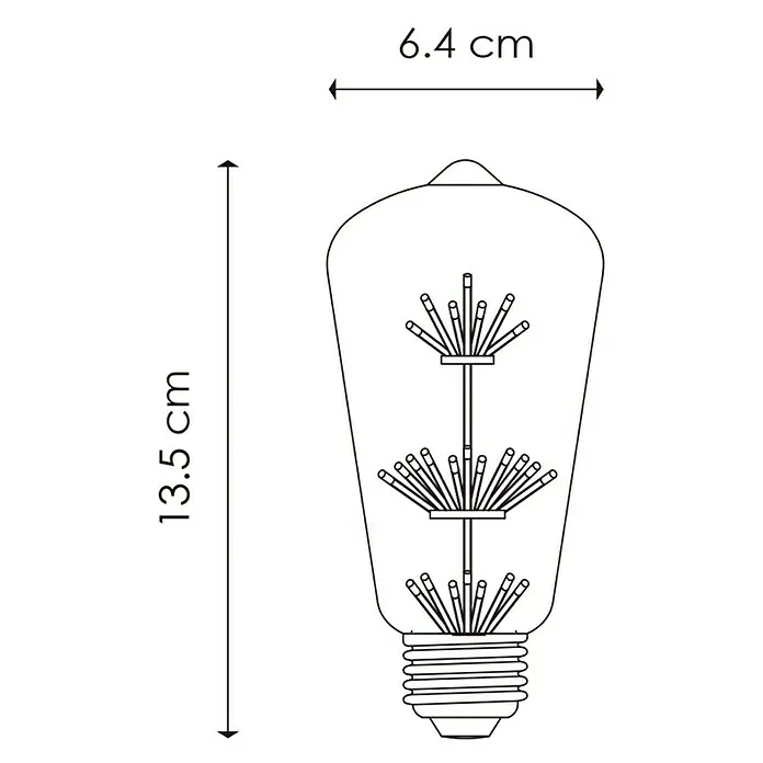 Home Sweet Home LED-Leuchtmittel - 1,5 W, E27, Warmweiß, Klar, ST64 - Skizze
