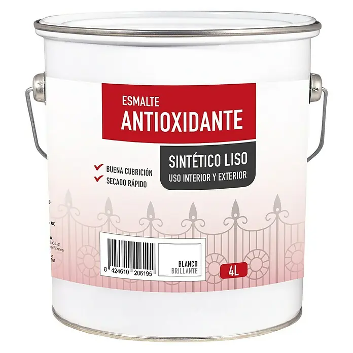 Esmalte de color sintético antioxidante - Blanco, 4 l, Efecto brillante - Vista frontal