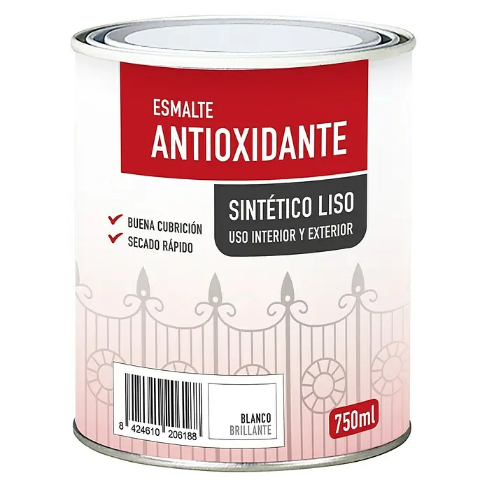 Esmalte de color sintético antioxidante - Blanco, 750 ml, Efecto brillante - Vista angular