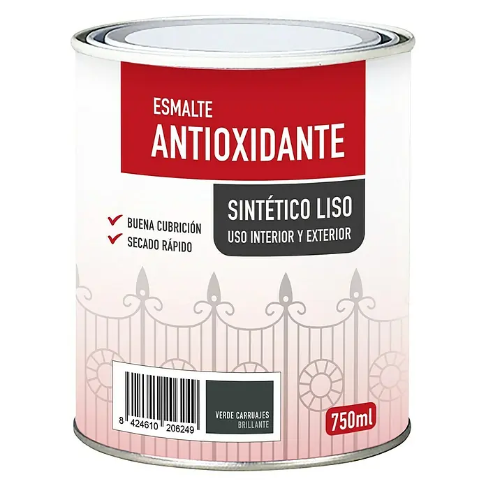 Esmalte de color sintético antioxidante - Verde carruaje, 750 ml, Efecto brillante - Vista angular