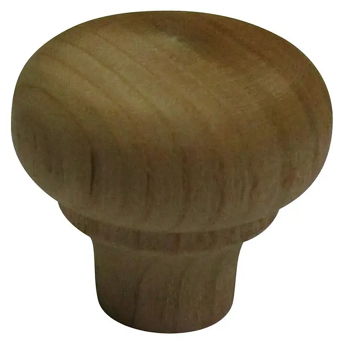 Okrugla ručka za namještaj - Drvo, Ø x D: 28 x 26 mm - Pogled sprijeda