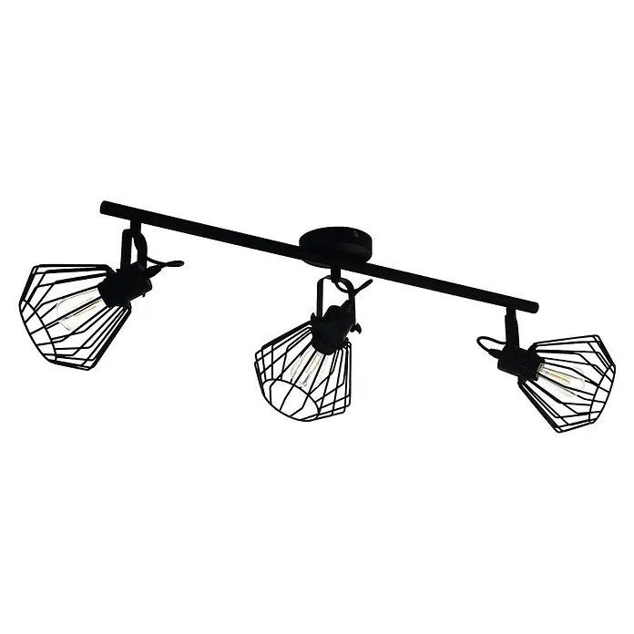 Eglo Tabillano Deckenstrahler TABILLANO - 120 W, Schwarz, E27, 3 Stk. - Diagonale Ansicht