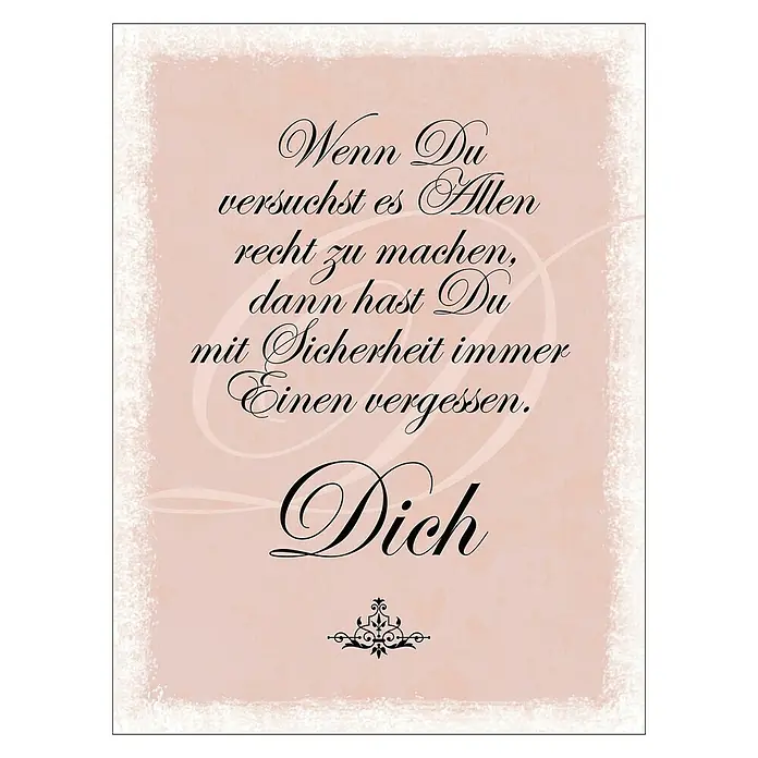 ProArt Type Hype Decopanel - Wenn du versuchst es Allen recht zu machen ..., B x H: 30 x 40 cm - Vorderansicht